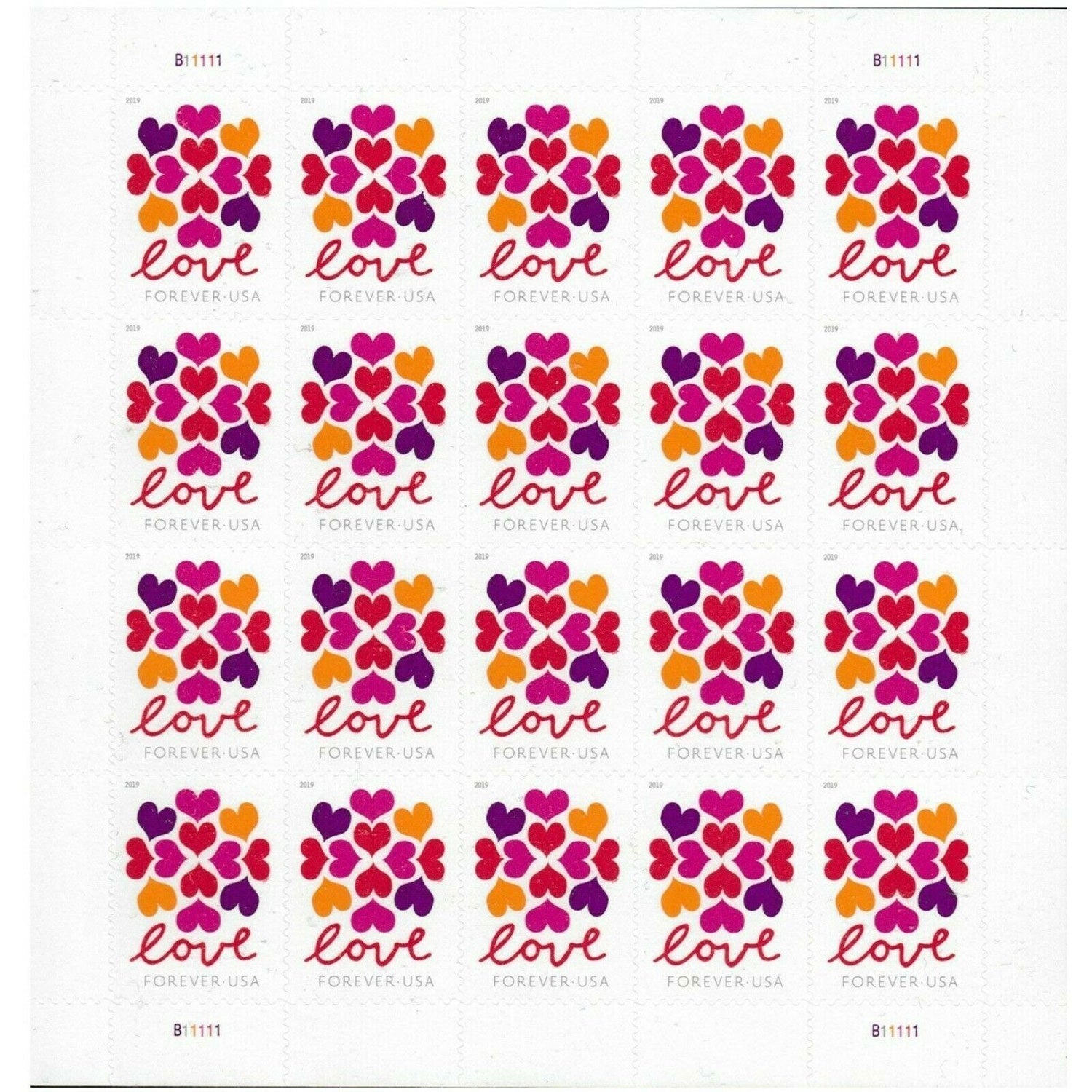 2019 Love Hearts Blossom Forever First Class Postage Stamps image 0